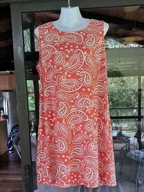 Aryeh Coral Paisley Sleeveless Mini Dress